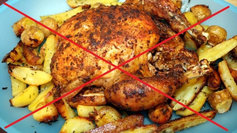 Pankreatit için yağlı kızarmış yiyecekler yasaktır
